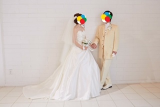 結婚式のカップル写真